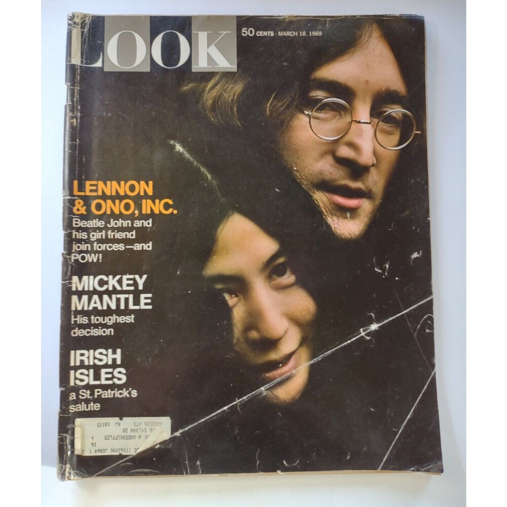 Look Magazine March 18, 1969 John Lennon Yoko Ono Defranco Family Mickey Mantle